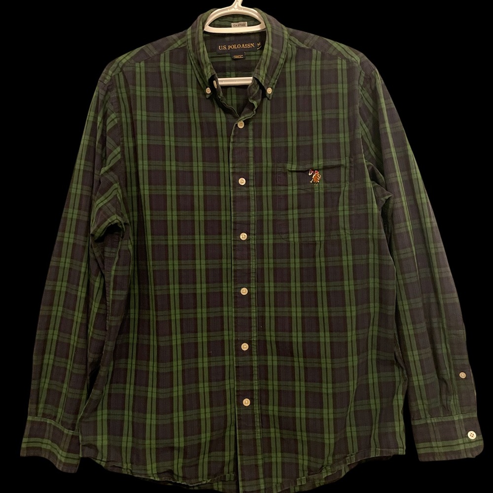 Polo Brand Plaid Button Up 100% Cotton, Medium